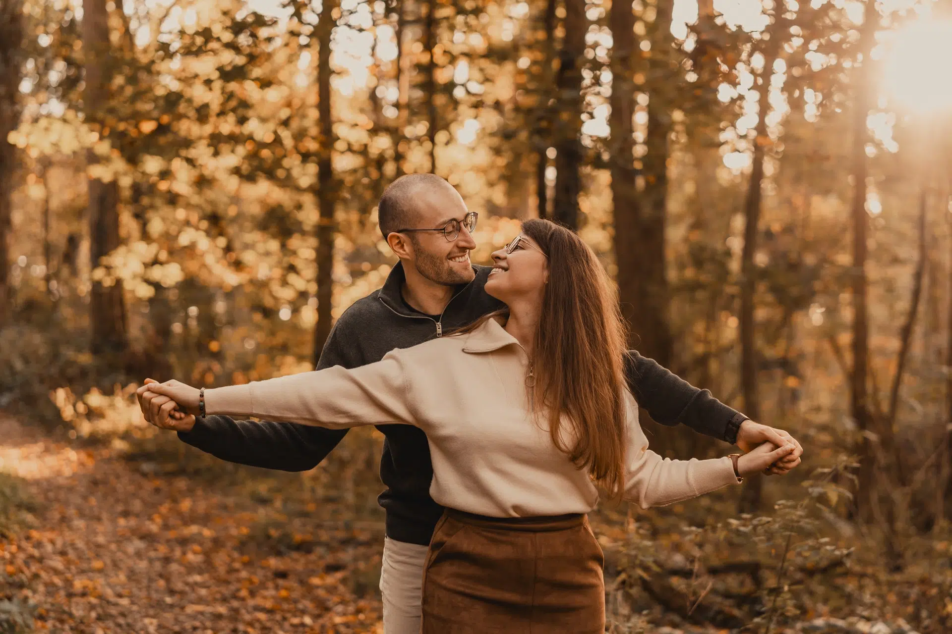 Shooting couple de Marine et Guillaume au Waldeck – Riedisheim, Haut-Rhin, Alsace – Pour la création des faire-part de mariage